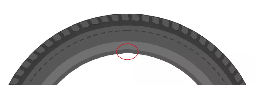 Reifen mit deformierter Wulst